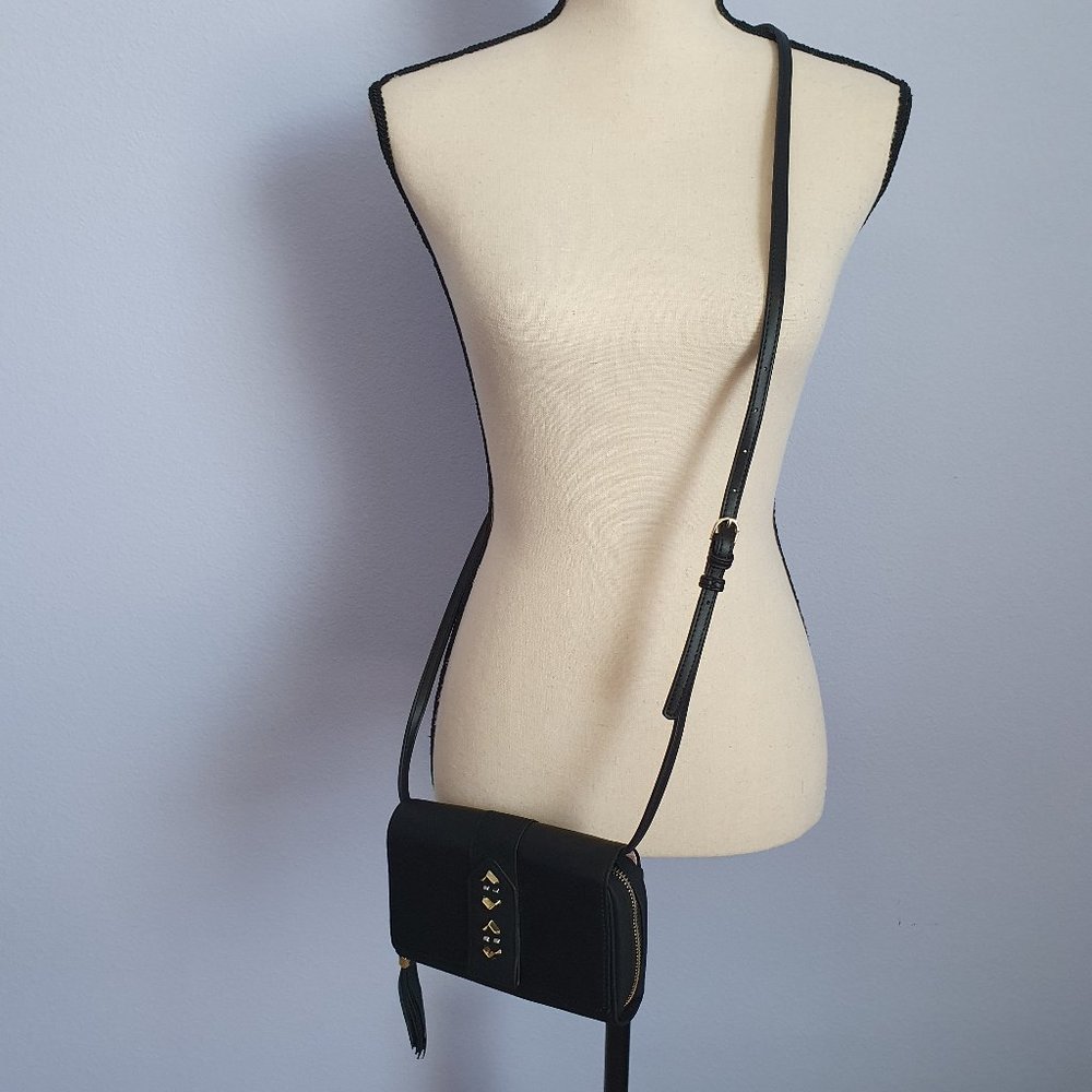 Stella & Dot Nolita Black Studded Crossbody Purse